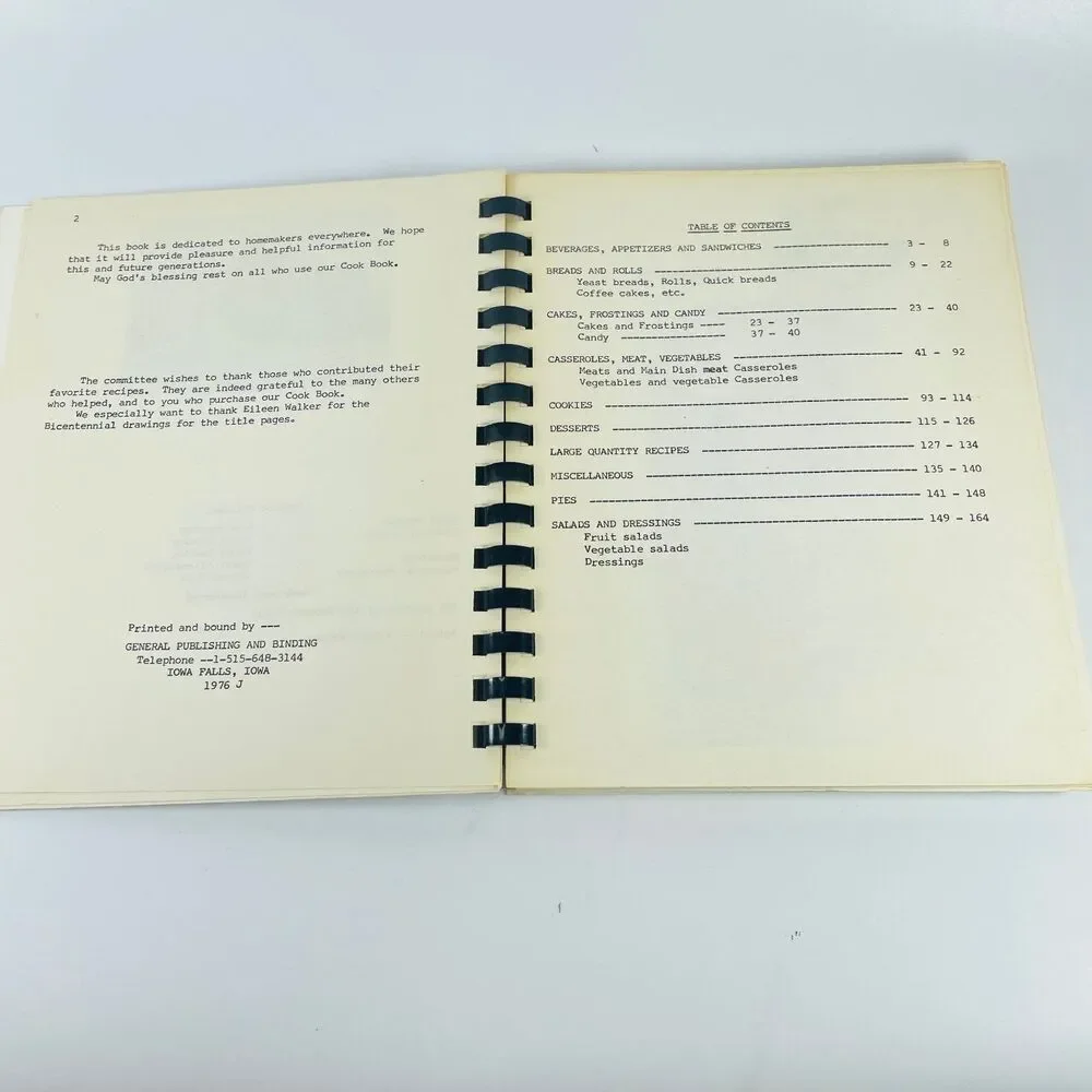 Cooking with the Spirit VTG Spiral Cookbook Red Oak Iowa First United Methodist